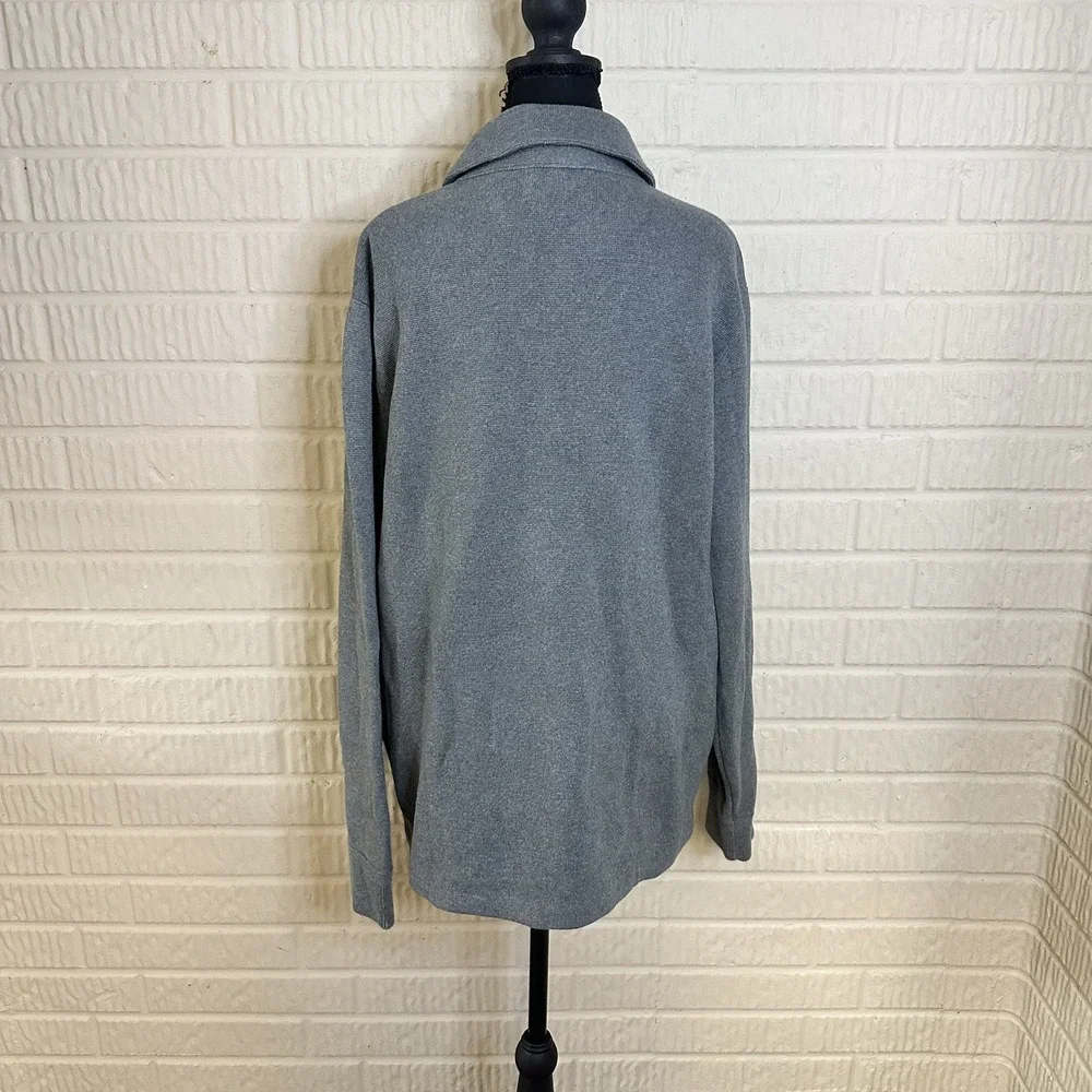 NWT J. Crew Men's Sz L Heather Gray Cotton Milano-Stitch Coach Sweater Jacket